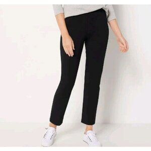 Susan Graver Weekend Regular Premium Stretch Slim- Leg Ankle Black X-Small